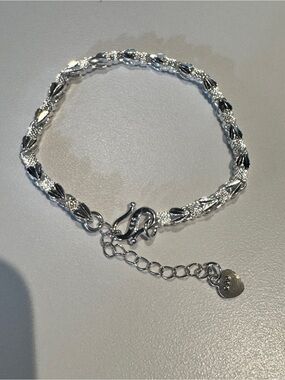 Sterling Silver Twisted Link Women's Bracelet - Silver